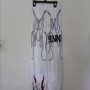 White Joggers w/Design
